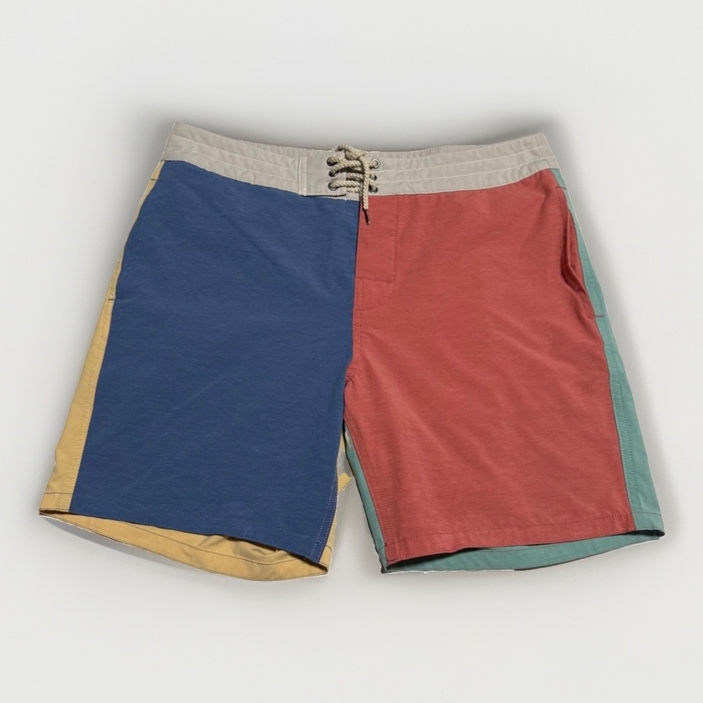 Faherty Boardshorts Mens 33 Colorblock Recycled‎ Swim Trunks